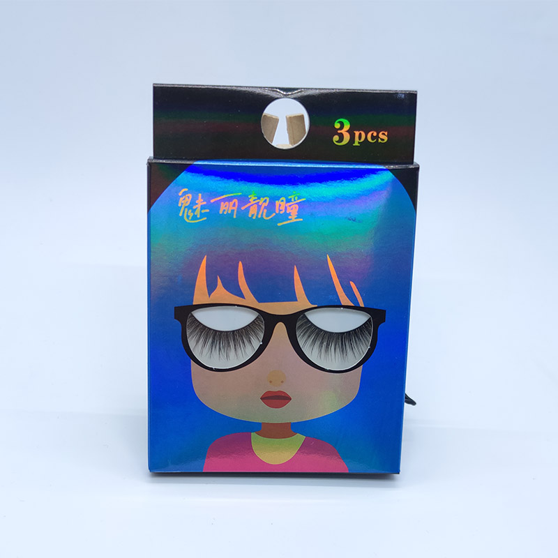 Naravni videz Wispy Lashes 3D Eyelashes 3 več paketov mehkega bombažnega traku