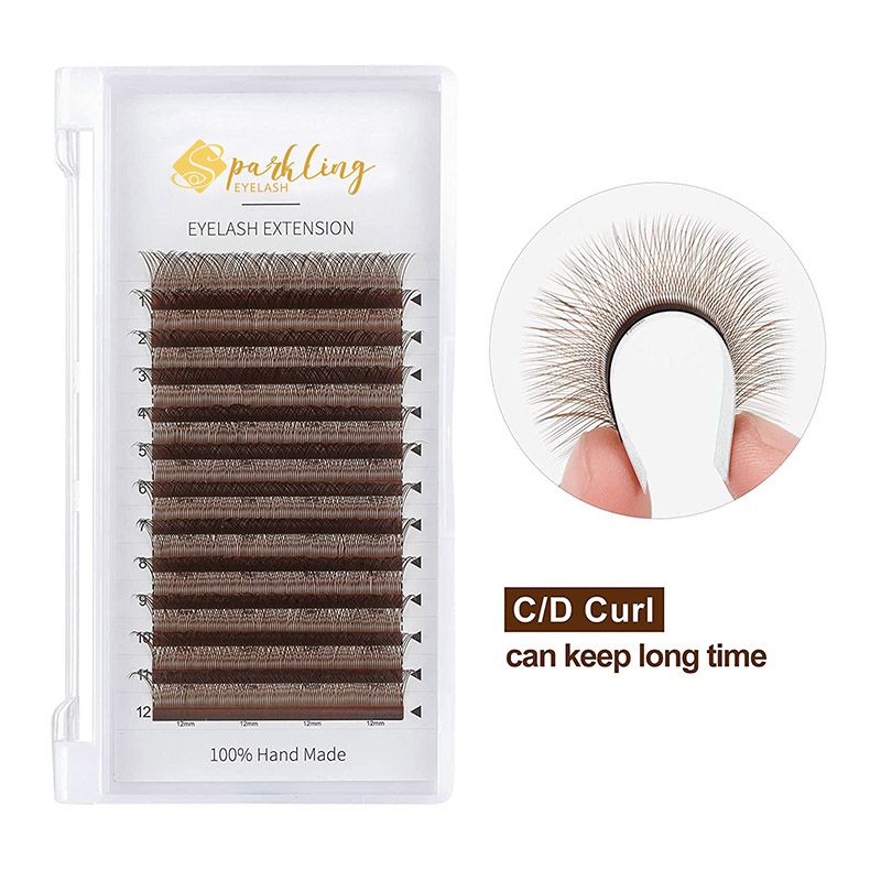 YY Eyelashes Extension Lashes Brown C Curler 0,07 mm 8-15 mm Mixed Lash